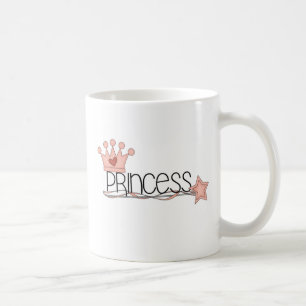 Pink Crown and Wand Princess Coffee Mug