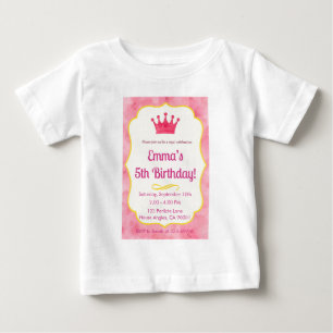 Pink Crown Birthday Invite   zazzlemade Magic Baby T-Shirt