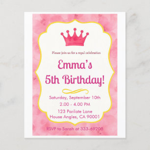 Pink Crown Birthday Invite zazzlemade Magic Flyer