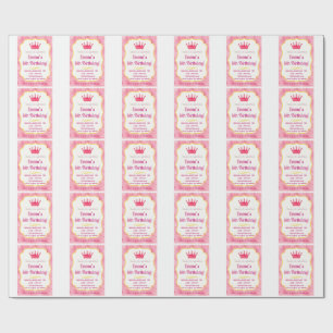 Pink Crown Birthday Invite   zazzlemade Magic Wrapping Paper
