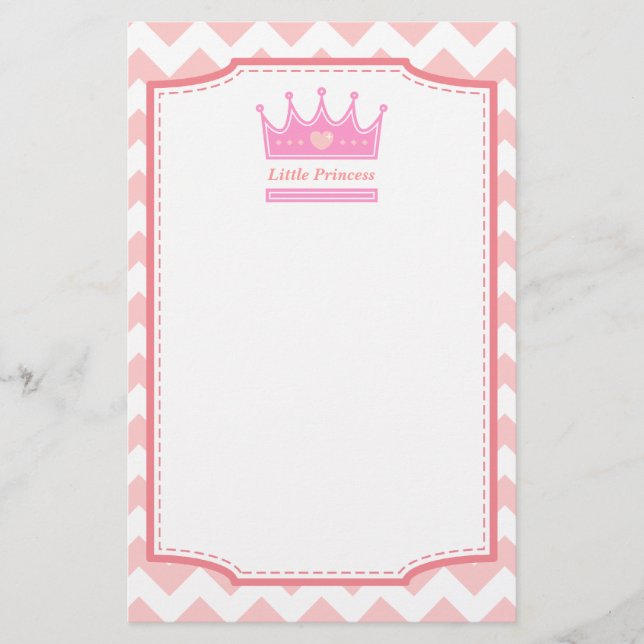 Pink Crown for the Royal Princess Stationery (Front)