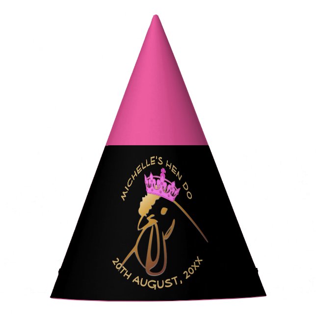 Pink Crown Hen Do Party Hat (Front)