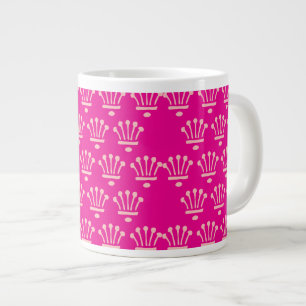 Pink Crown Hot Pink       Large Coffee Mug