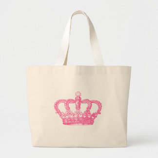 Pink Crown Large Tote Bag