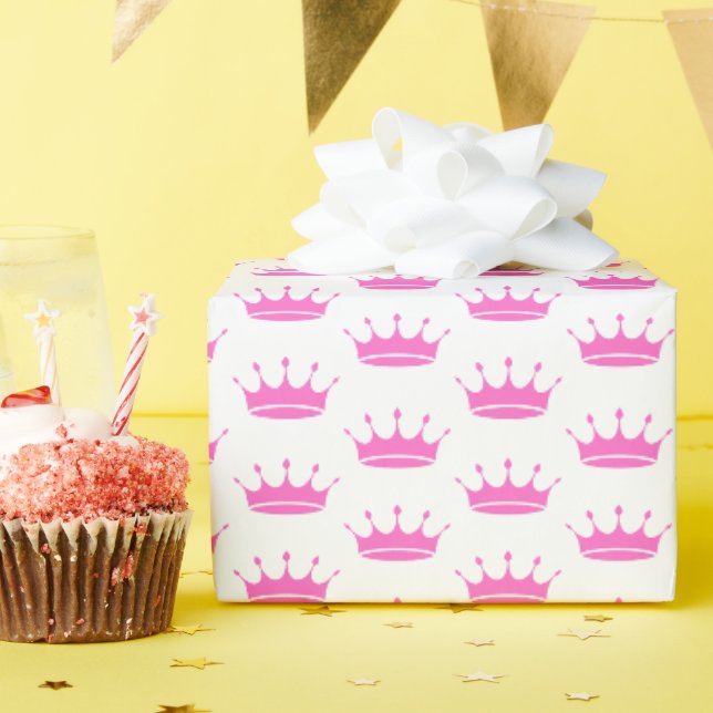 Pink Crown Princess  Wrapping Paper (Birthday Party)