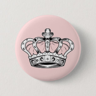 Pink Crown Queen Royal Glam Cute Aesthetic 6 Cm Round Badge