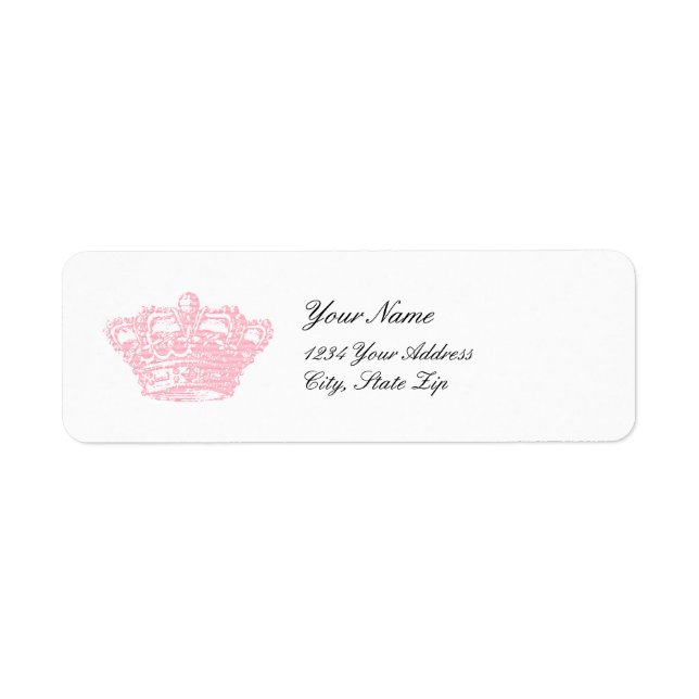 Pink Crown Return Address Label (Front)