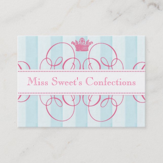 Pink Crown Sweet Shop Large Business Card (Front)