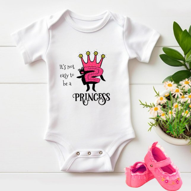 Pink crown with number two baby bodysuit (Creator Uploaded)