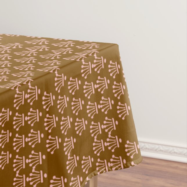 Pink Crowns Brown     Tablecloth (In Situ)