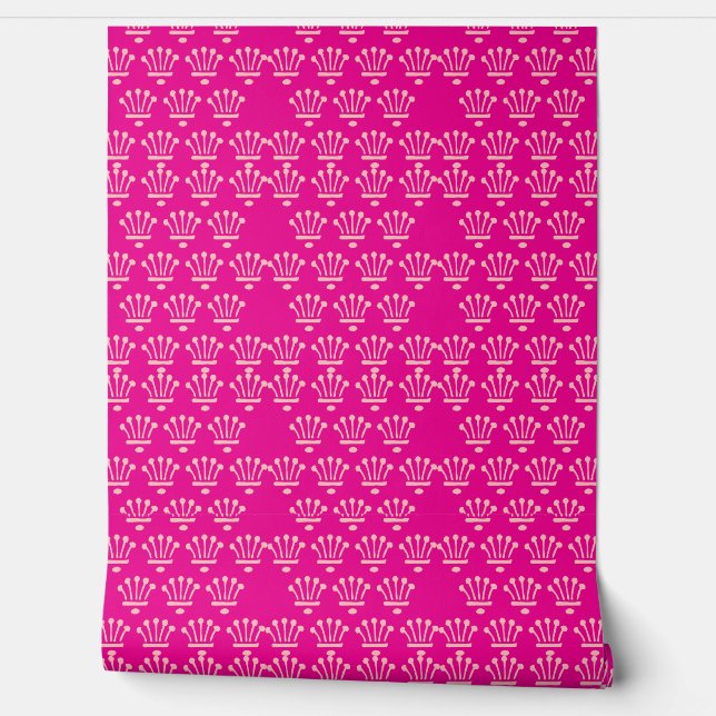 Pink Crowns Hot Pink      Wallpaper (Unrolling)