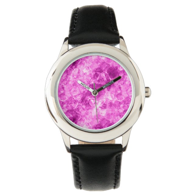 Pink Crumpled Texture Watch (Front)