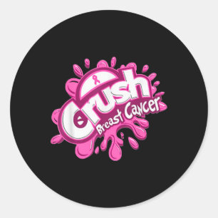 Pink Crush Breast Cancer Awareness Classic Round Sticker