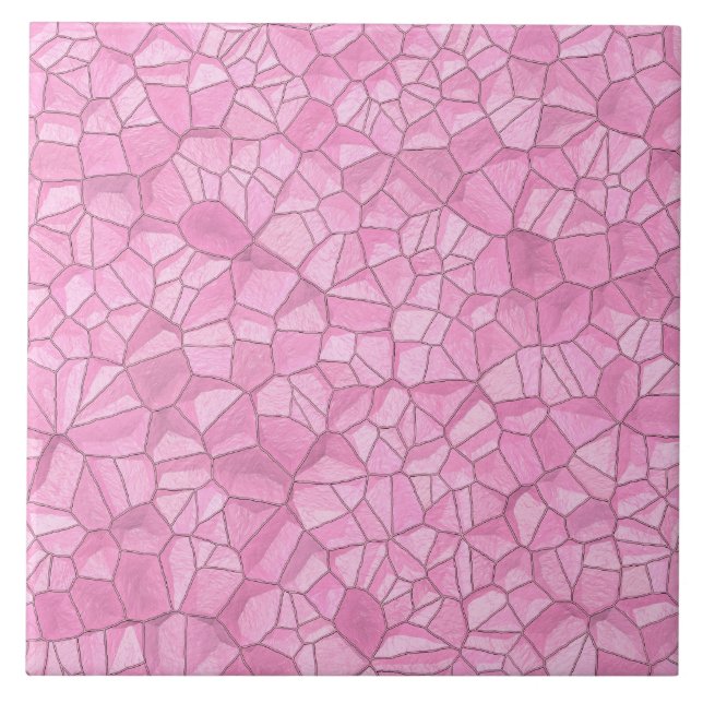 Pink crystal Ceramic Photo Tile (Front)