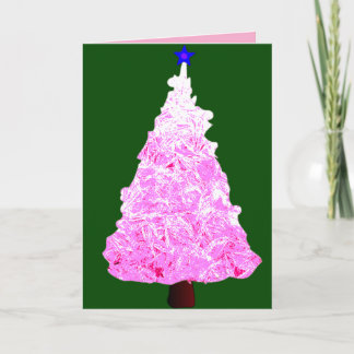 Pink Crystal Christmas Tree Card