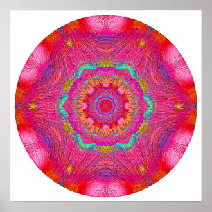 Pink Crystal Mandala Poster