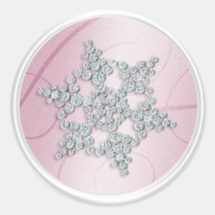 Pink Crystal Snowflake Envelope Seal