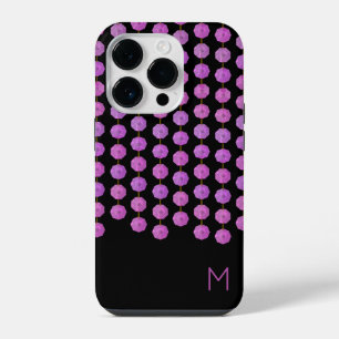 Pink Crystal Strands Monogram Phone Case