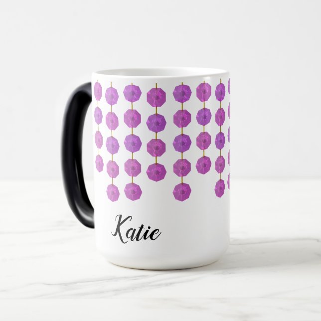 Pink Crystal Strands Personalised Mug (Front Left)