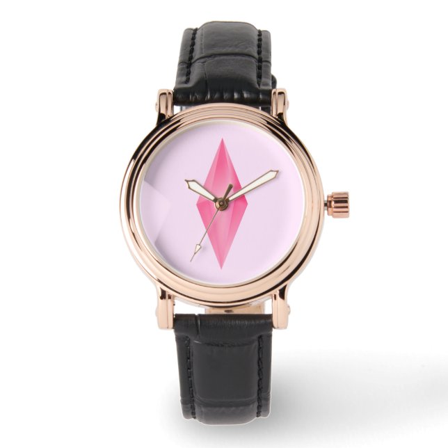 Pink crystal  watch (Front)