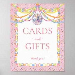 Pink Cue the Confetti Birthday Card & Gifts Sign