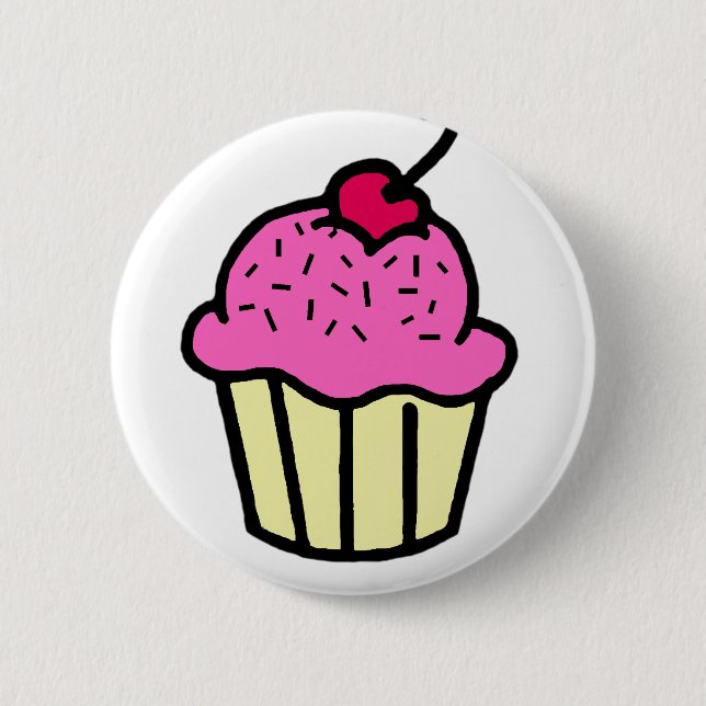 Pink Cupcake 6 Cm Round Badge (Front)