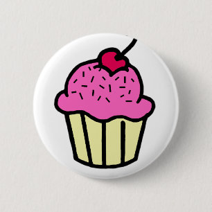 Pink Cupcake 6 Cm Round Badge