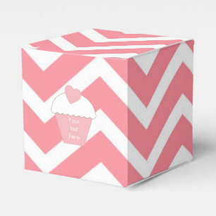 Pink Cupcake and Chevron Favour Box