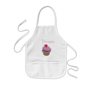 Pink Cupcake and Hearts Kids Apron