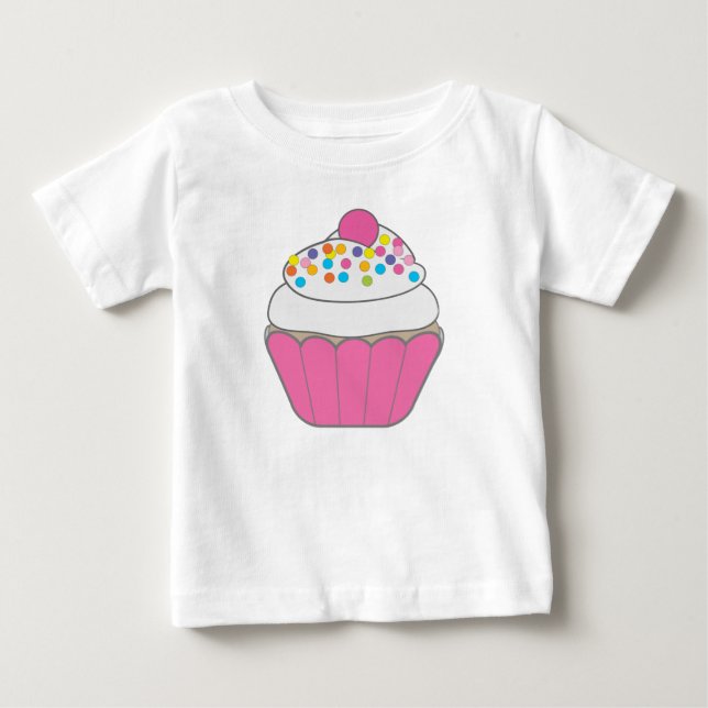 Pink Cupcake Baby T-Shirt (Front)