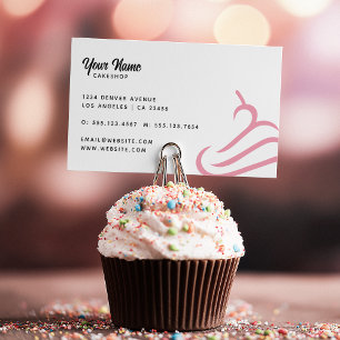 Pink Cupcake Bakery Pastry Chef  Business Card
