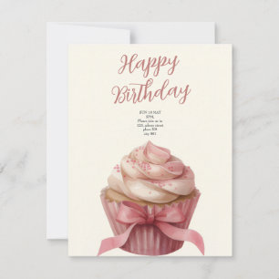 Pink cupcake Birthday Celebration invitation