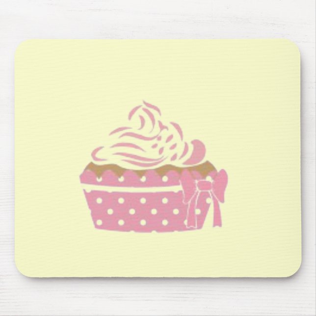 Pink Cupcake Birthday Mouse Pad (Front)
