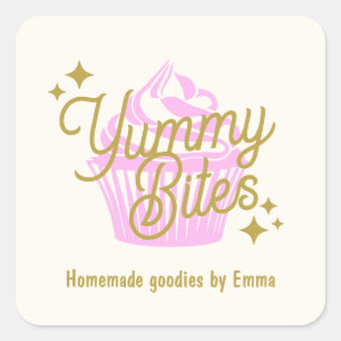 Pink Cupcake Box Label