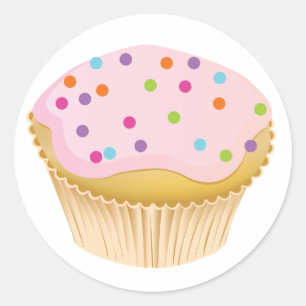 Pink Cupcake Classic Round Sticker