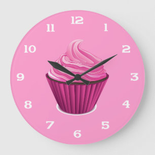 Pink Cupcake Clock