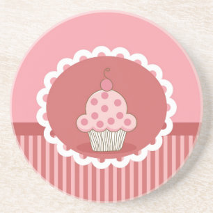Pink Cupcake Design Coaster