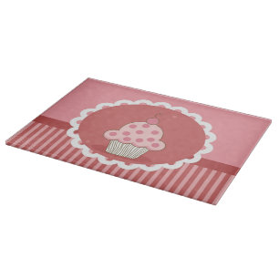 Pink Cupcake Design Cutting Board
