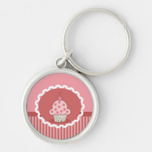 Pink Cupcake Design Key Ring