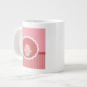 Pink Cupcake Design Large Coffee Mug