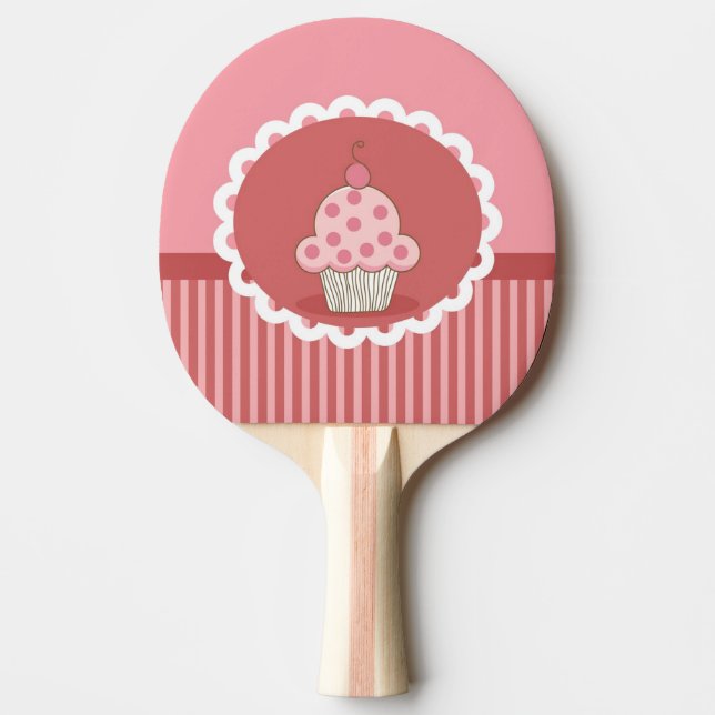 Pink Cupcake Design Ping Pong Paddle (Front)