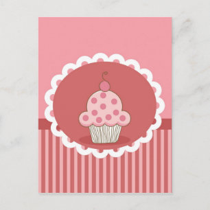 Pink Cupcake Design Postcard
