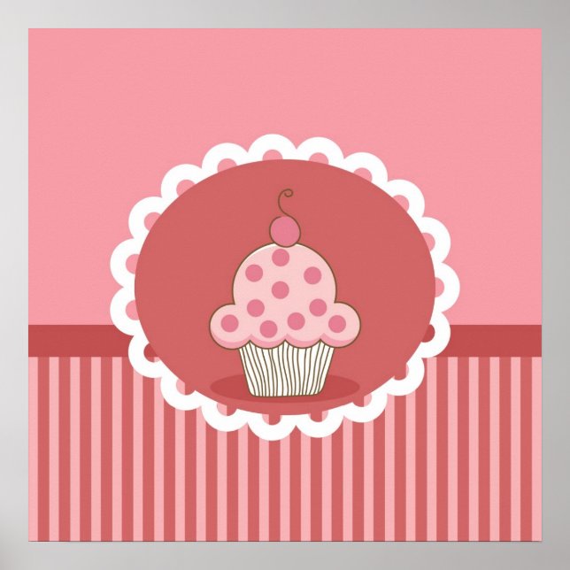 Pink Cupcake Design Poster (Front)
