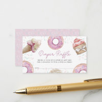 Pink Cupcake & Doughnut Baby Diaper Raffle Ticket