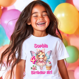 Pink cupcake fairy butterfly birthday  T-Shirt