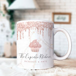 Pink Cupcake Glitter Drips Bakery Dessert Marble Coffee Mug<br><div class="desc">Present your best self to your clients, with this elegant, sophisticated, simple, and modern custom name coffee mug. A sparkly, rose gold cupcake, glitter drips, and soft grey handwritten typography overlay a white marble gold veined background. Personalise with your full business name or other info. Makes a chic, professional, and...</div>