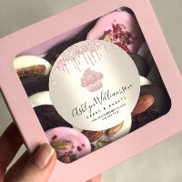 Pink Cupcake Glitter Drips Pastry Chef Bakery Gold