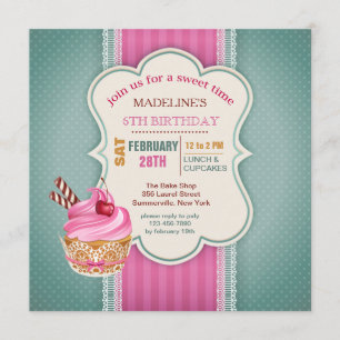 Pink Cupcake Invitation