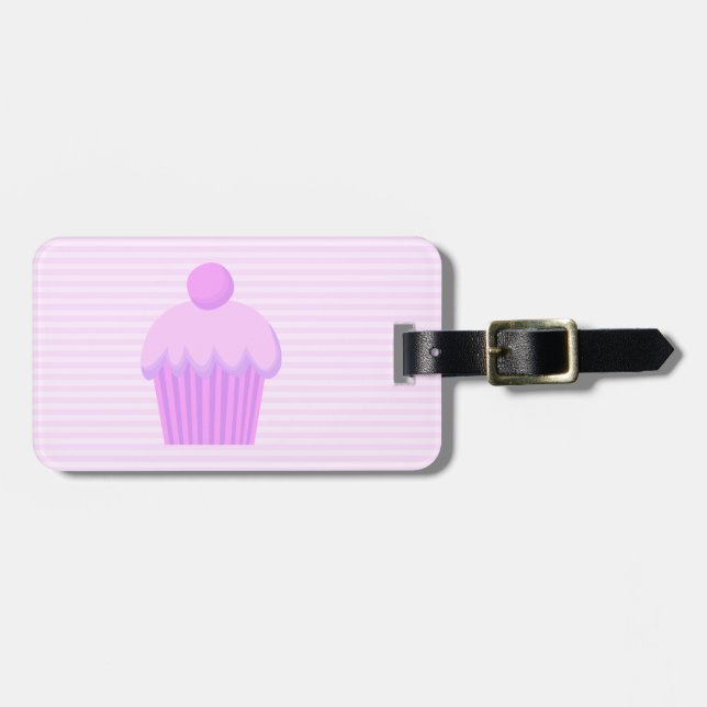 Pink Cupcake. Luggage Tag (Front Horizontal)