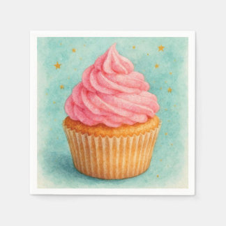 Pink Cupcake Napkins. Napkin